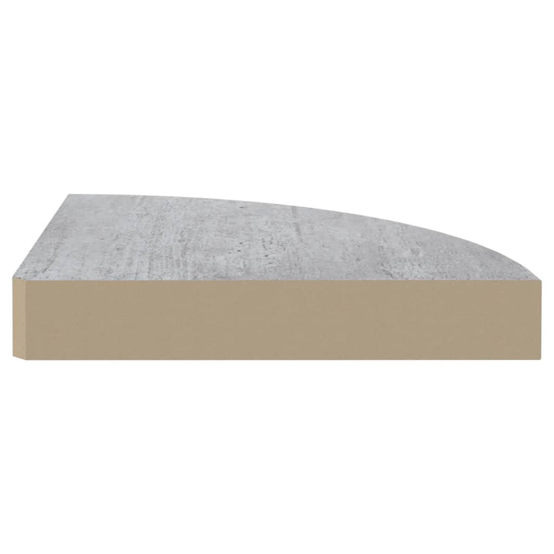 Eck-Schweberegale 4 Stk. Betongrau 25x25x3,8 cm MDF