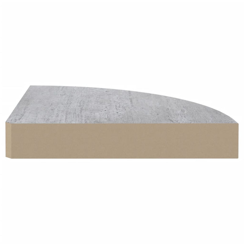 Eck-Schweberegale 2 Stk. Betongrau 35x35x3,8 cm MDF