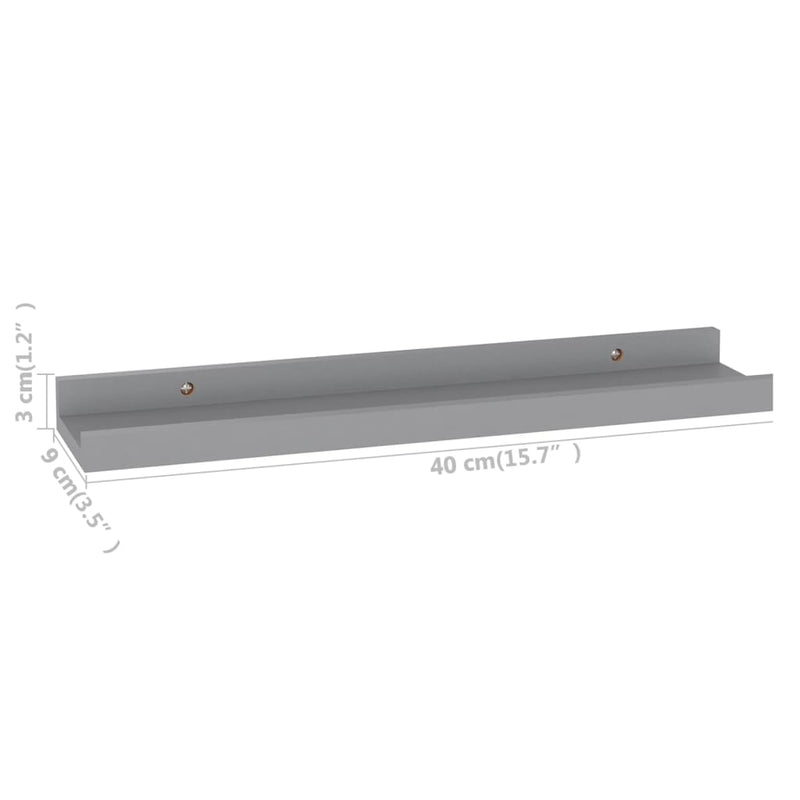 Wandregale 4 Stk. Grau 40x9x3 cm