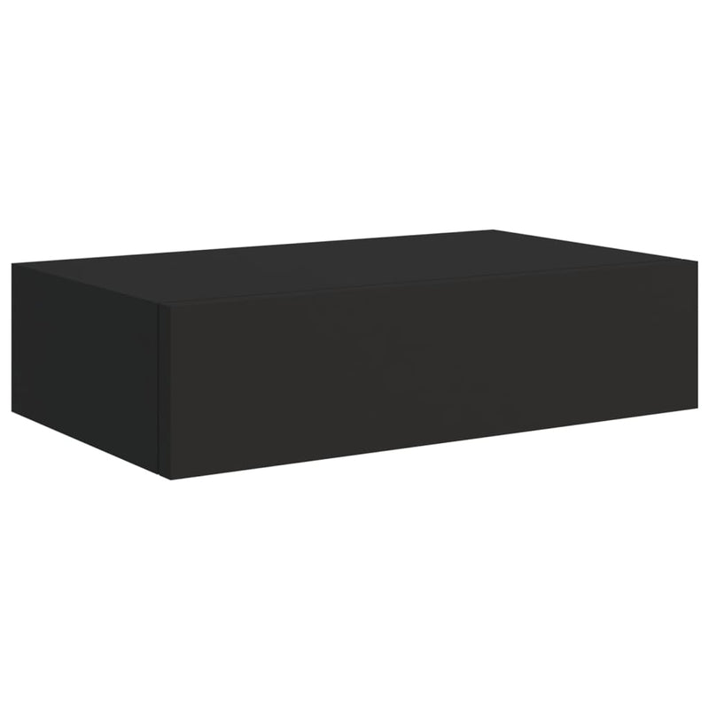 Wandregale mit Schubladen 2 Stk. Schwarz 40x23,5x10 cm MDF