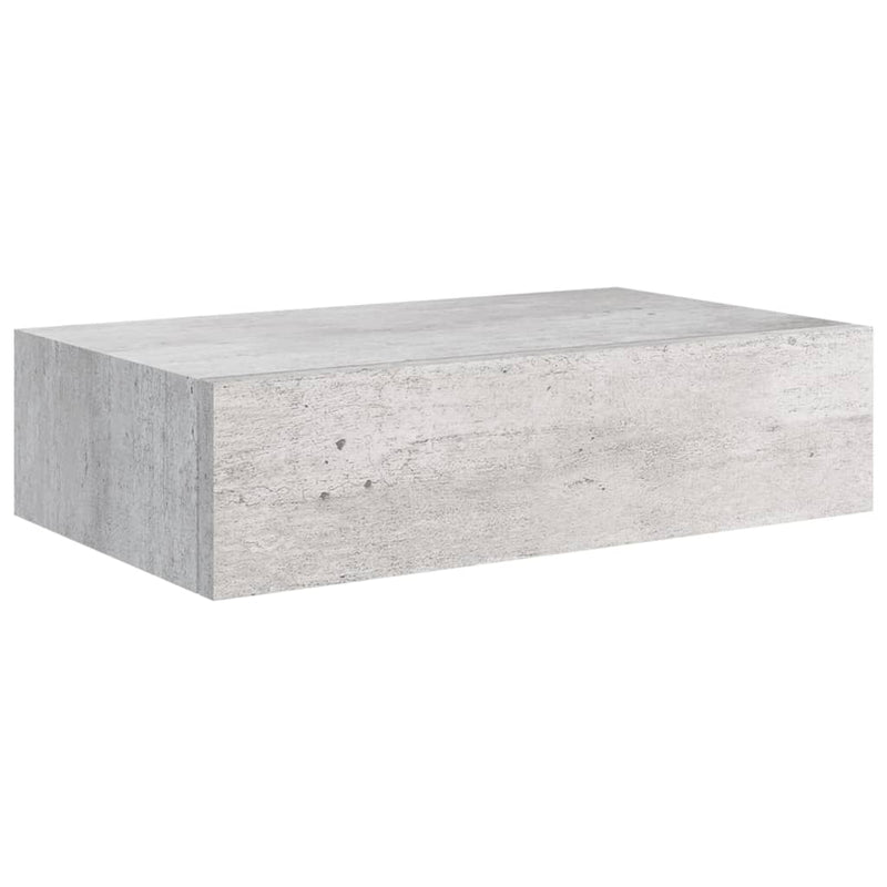 Wandregale mit Schubladen 2 Stk. Betongrau 40x23,5x10 cm MDF