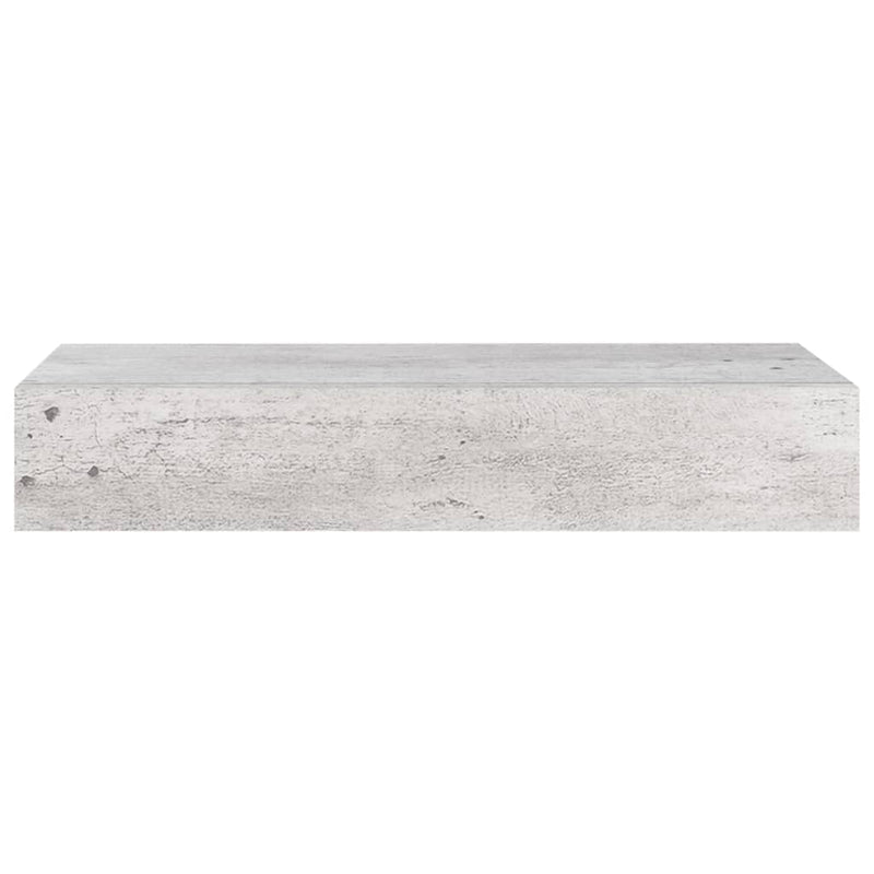 Wandregale mit Schubladen 2 Stk. Betongrau 60x23,5x10 cm MDF