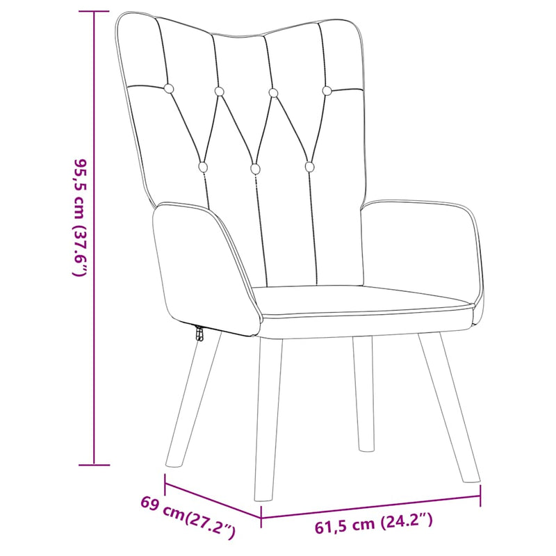 Relaxsessel mit Hocker Creme Stoff