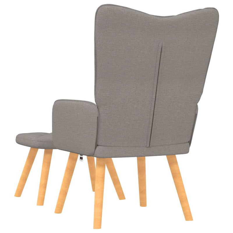 Relaxsessel mit Hocker Taupe Stoff