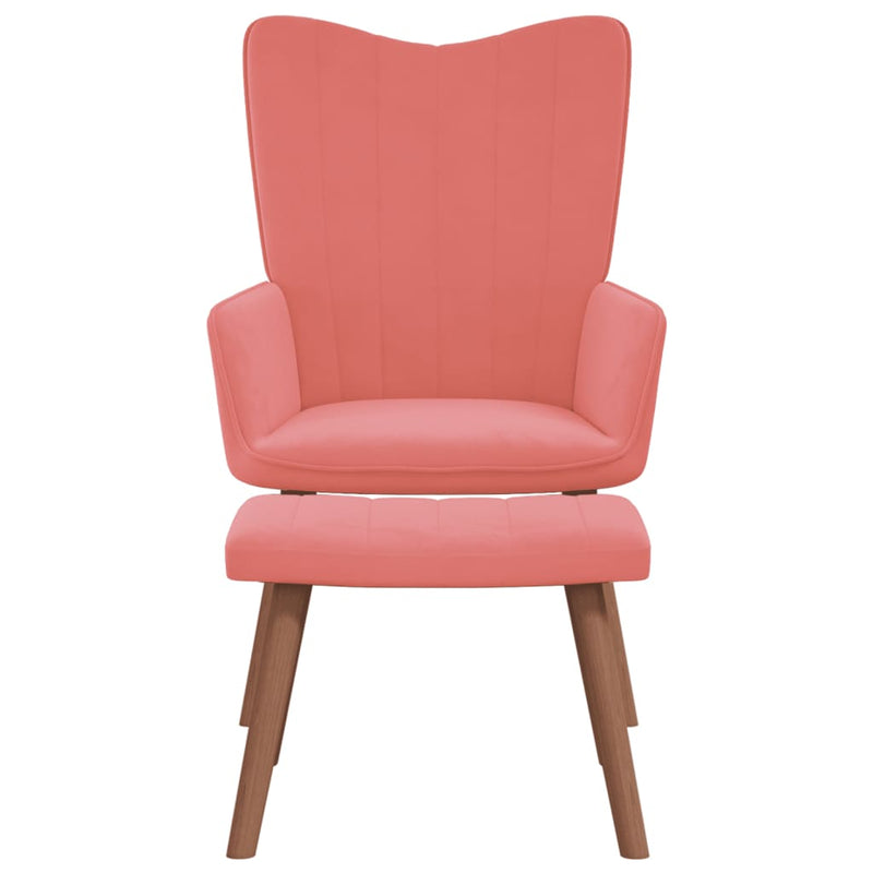 Relaxsessel mit Hocker Rosa Samt