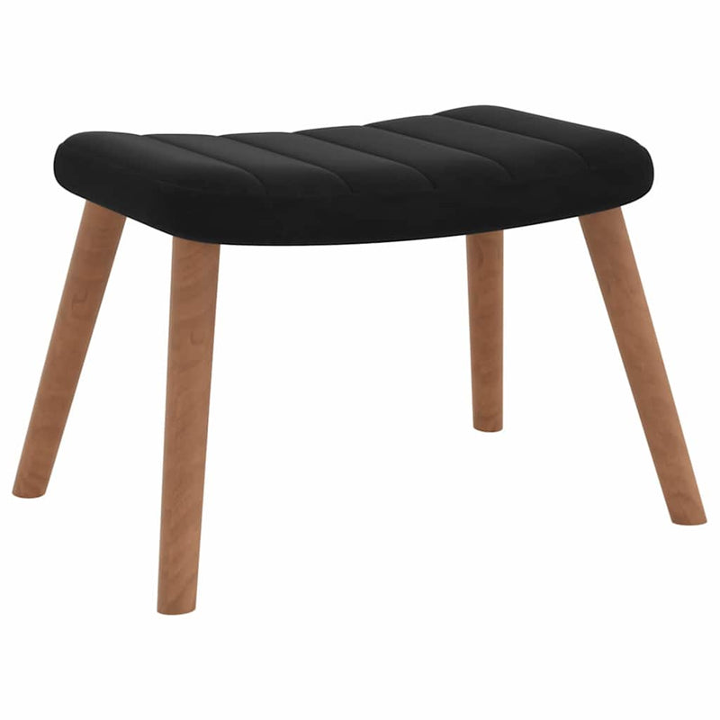 Relaxsessel mit Hocker Schwarz Samt