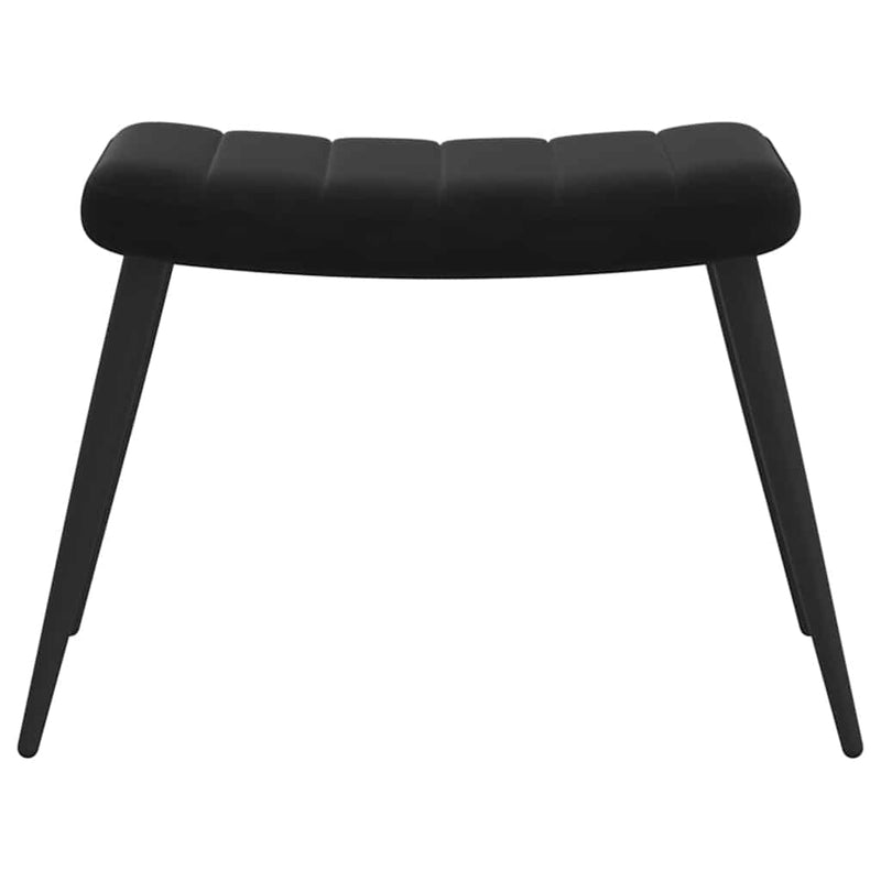 Relaxsessel mit Hocker Schwarz Samt