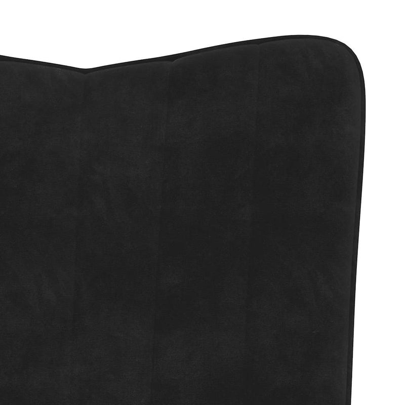 Relaxsessel mit Hocker Schwarz Samt