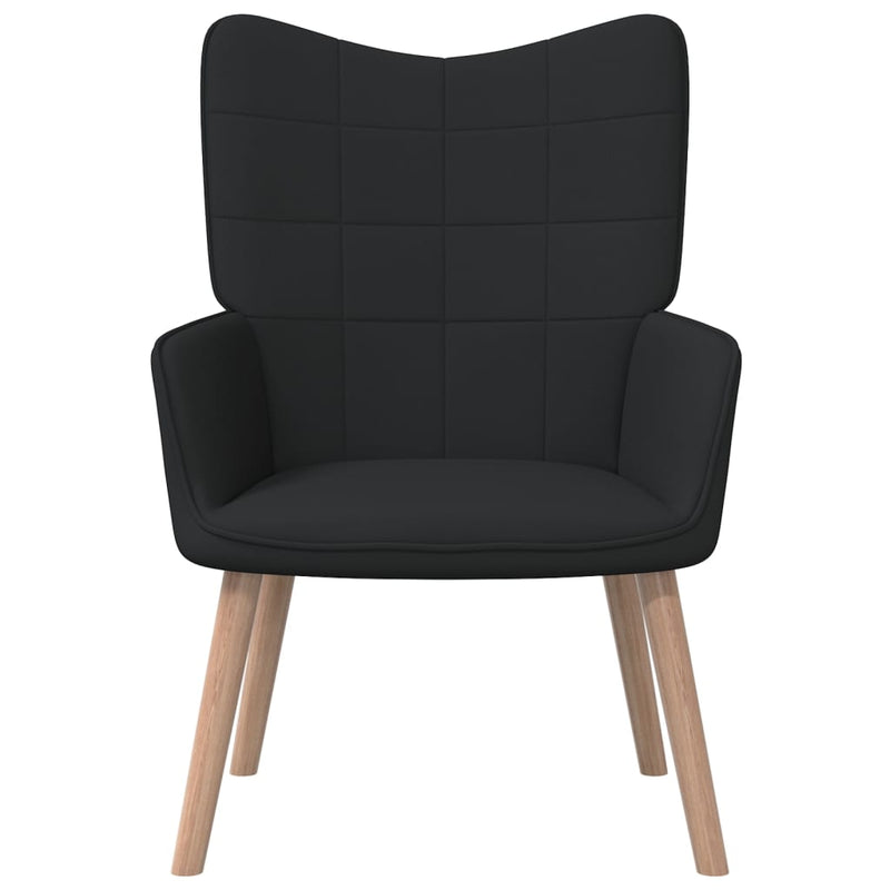 Relaxsessel mit Hocker Schwarz Stoff