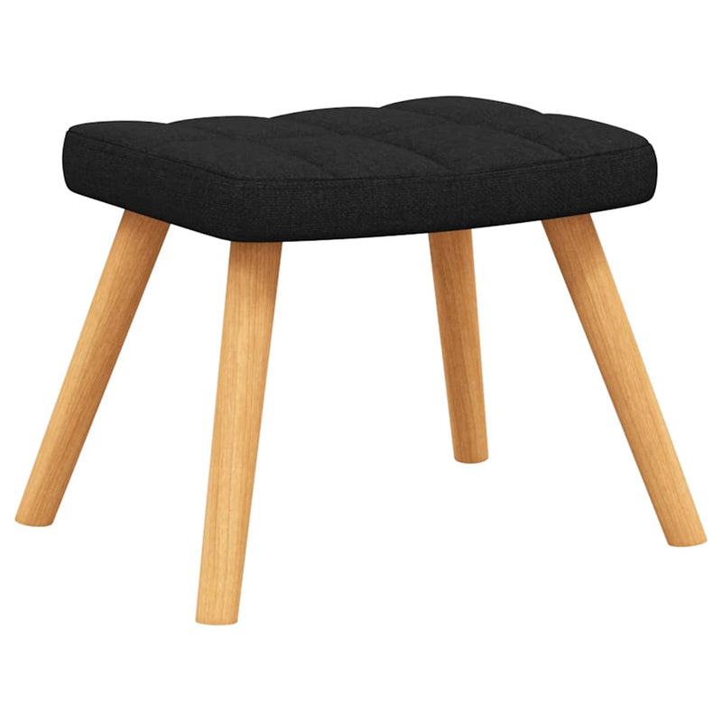 Relaxsessel mit Hocker Schwarz Stoff