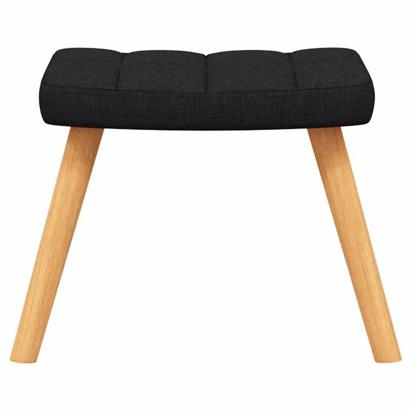 Relaxsessel mit Hocker Schwarz Stoff