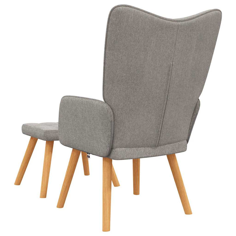 Relaxsessel mit Hocker Taupe Stoff