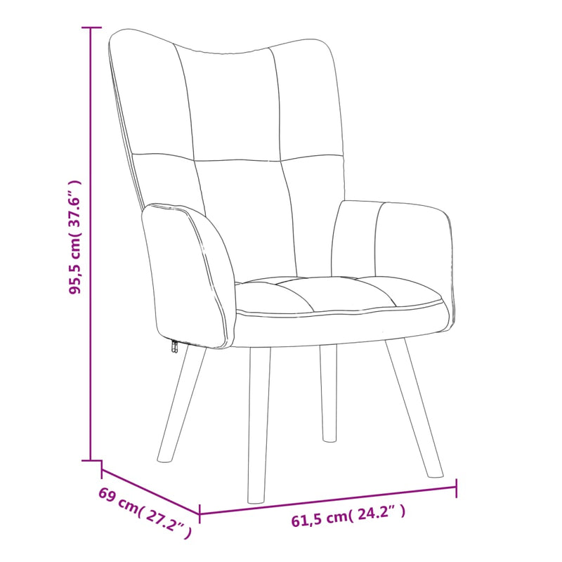 Relaxsessel mit Hocker Dunkelgrau Samt