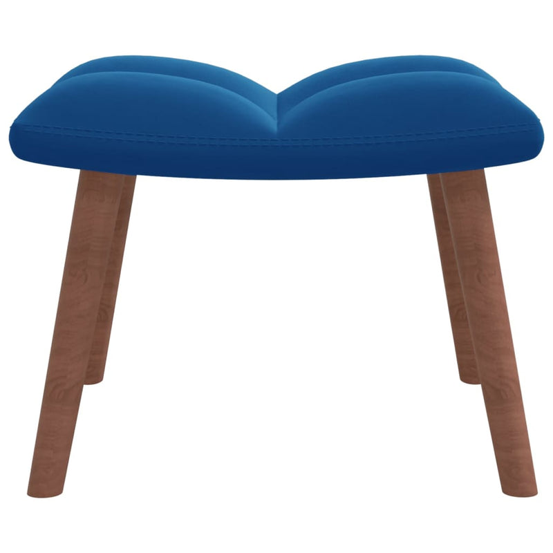 Relaxsessel mit Hocker Blau Samt