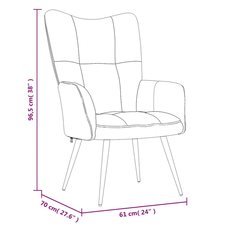 Relaxsessel mit Hocker Dunkelgrau Samt