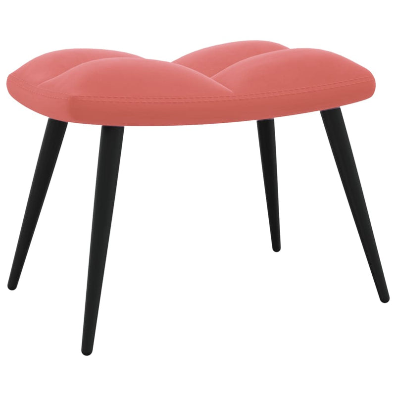 Relaxsessel mit Hocker Rosa Samt