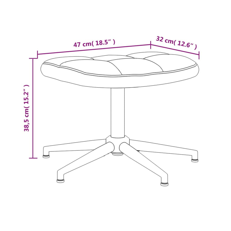 Relaxsessel mit Hocker Dunkelgrau Samt