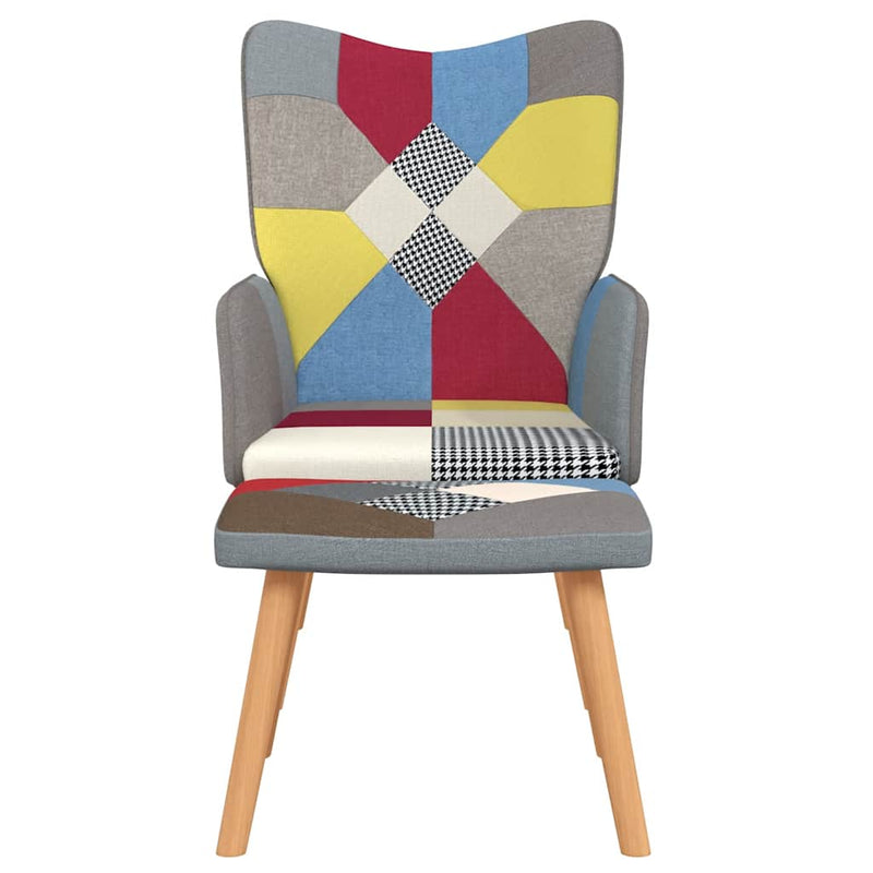 Relaxsessel mit Hocker Patchwork Stoff