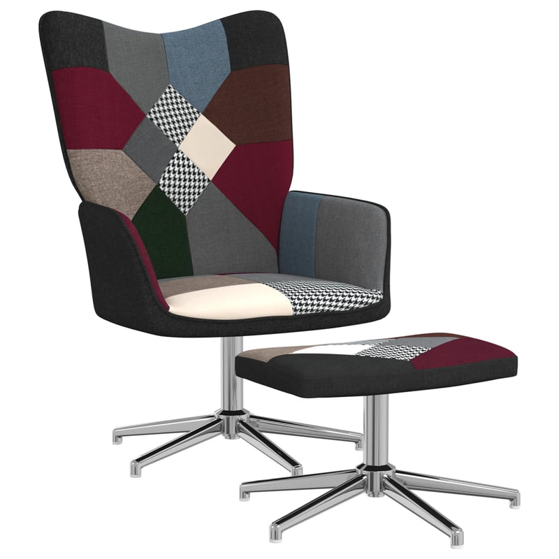 Relaxsessel mit Hocker Patchwork Stoff