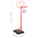 Tragbares Basketball-Set Verstellbar 200-236 Cm Weiß