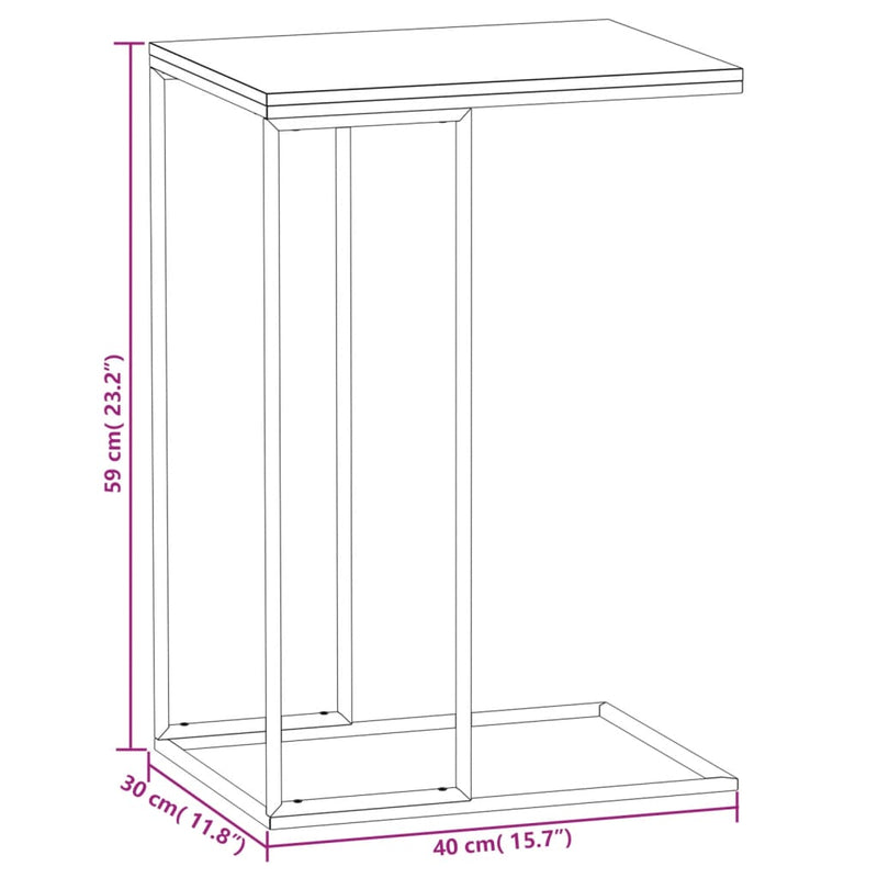 Beistelltisch Schwarz 40x30x59 cm Holzwerkstoff