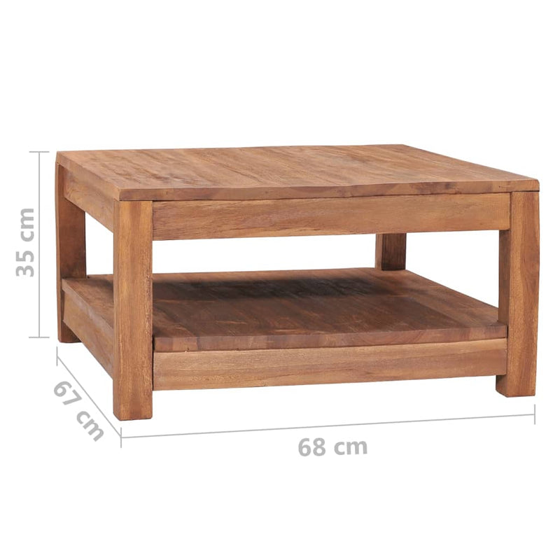 Couchtisch 68x67x35 cm Massivholz Teak