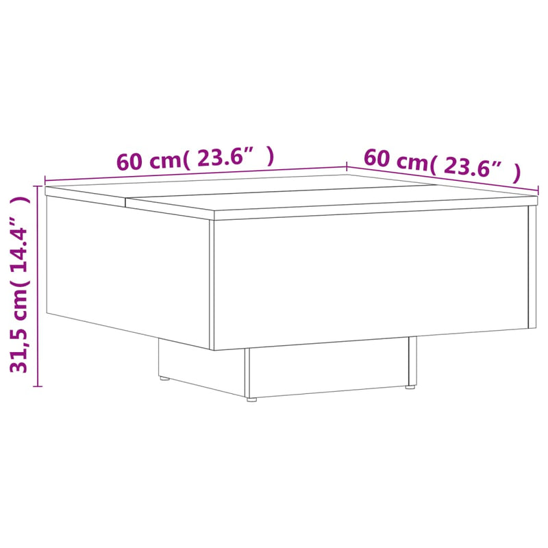 Couchtisch Sonoma-Eiche 60x60x31,5 cm Holzwerkstoff