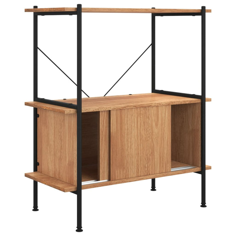 Regal mit 3 Böden und Schrank 80x40x92 cm Stahl Holzwerkstoff