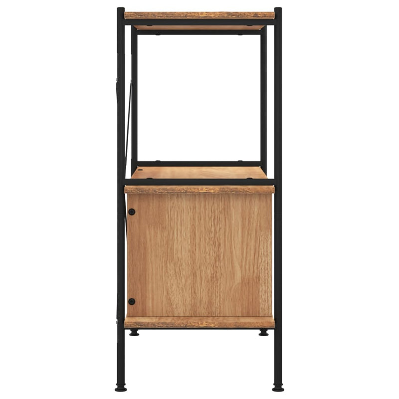 Regal mit 3 Böden und Schrank 80x40x92 cm Stahl Holzwerkstoff