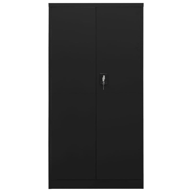 Schließfachschrank Schwarz 90x40x180 cm Stahl