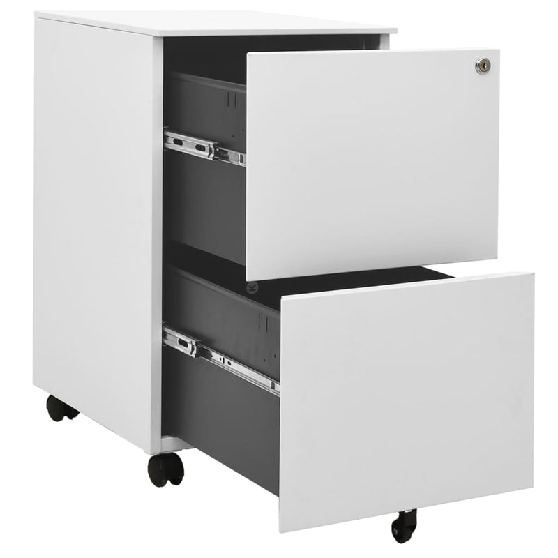 Aktenschrank mit Rollen Hellgrau 39x45x67 cm Stahl