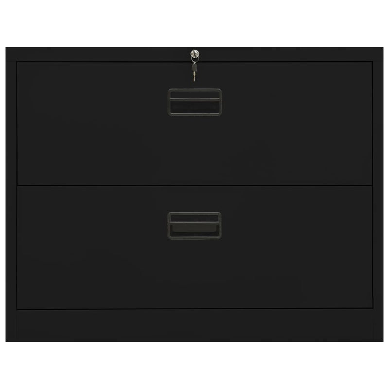 Aktenschrank Schwarz 90x46x72,5 cm Stahl