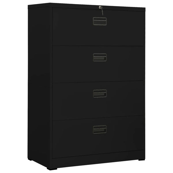 Aktenschrank Schwarz 90x46x134 cm Stahl