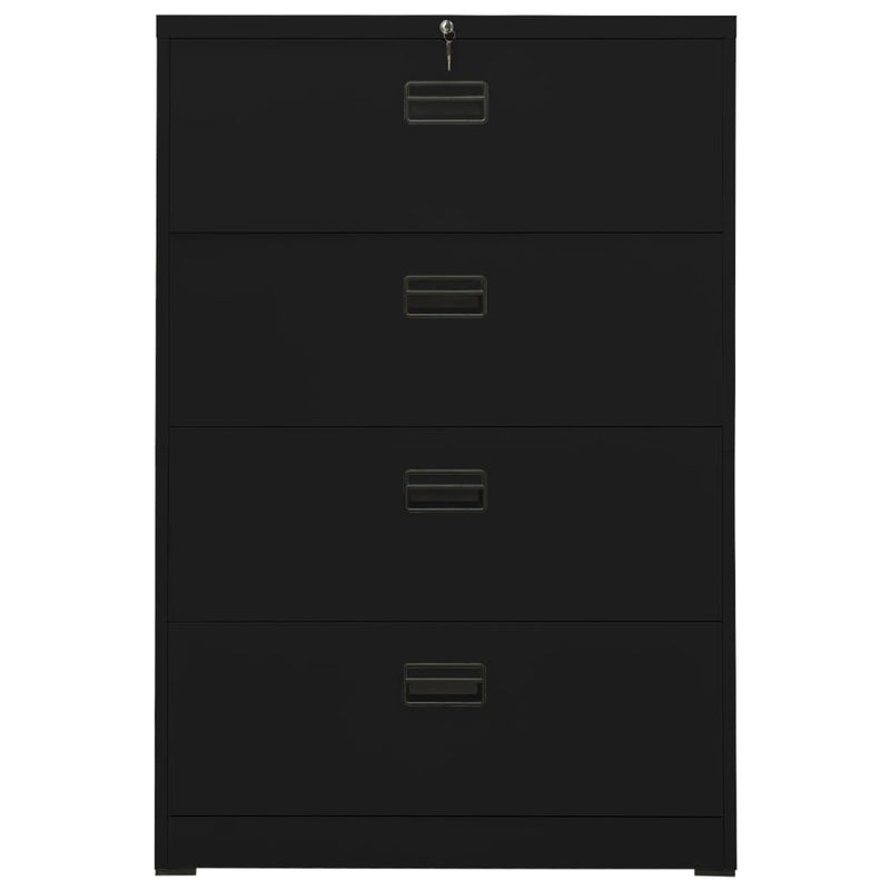 Aktenschrank Schwarz 90x46x134 cm Stahl