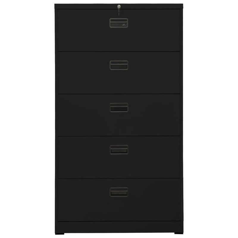 Aktenschrank Schwarz 90x46x164 cm Stahl