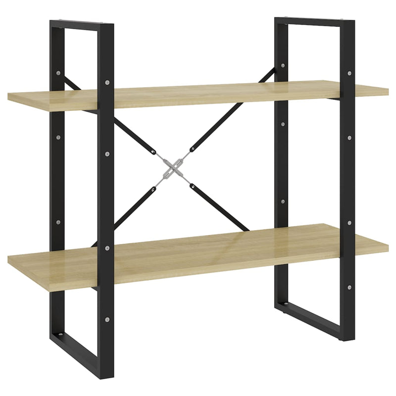 Bücherregal 2 Fächer Sonoma-Eiche 80x30x70 cm Holzwerkstoff