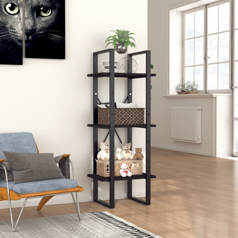 Bücherregal 3 Fächer Schwarz 40x30x105 cm Holzwerkstoff