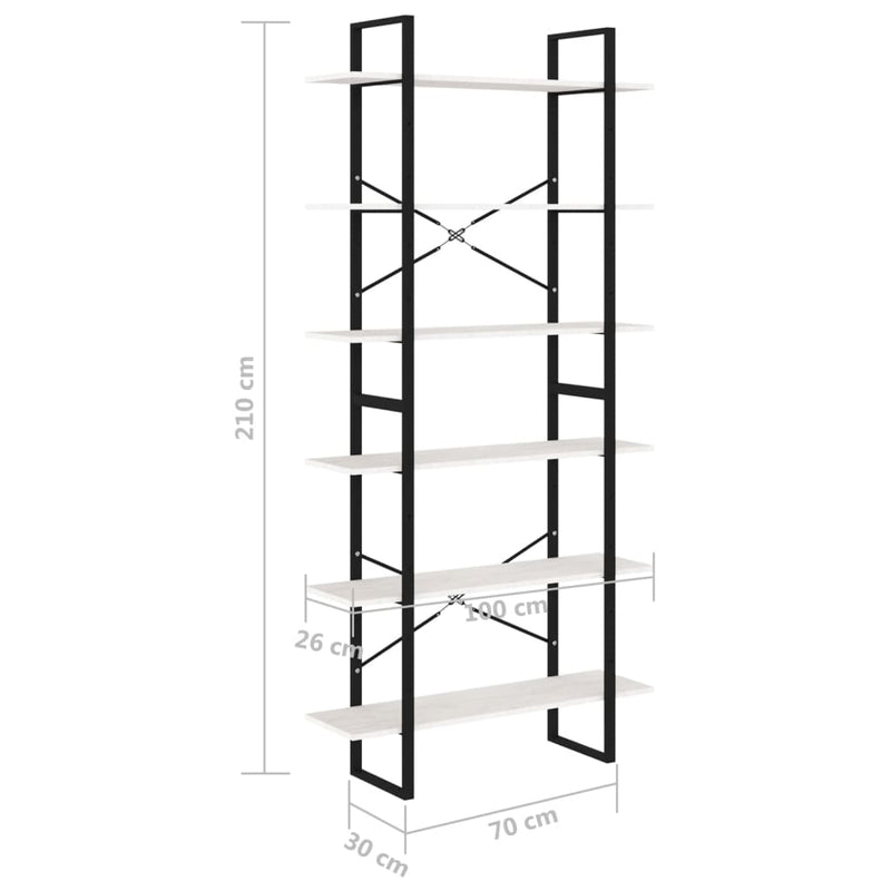 Standregal Hoch Weiß 100x30x210 cm Massivholz Kiefer