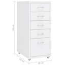Aktenschrank Mit Rollen 28X41X69 Cm Metall