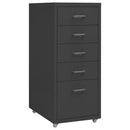 Aktenschrank Mit Rollen 28X41X69 Cm Metall