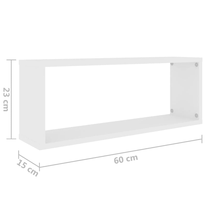 Würfelregale 6 Stk. Weiß 60x15x23 cm Holzwerkstoff