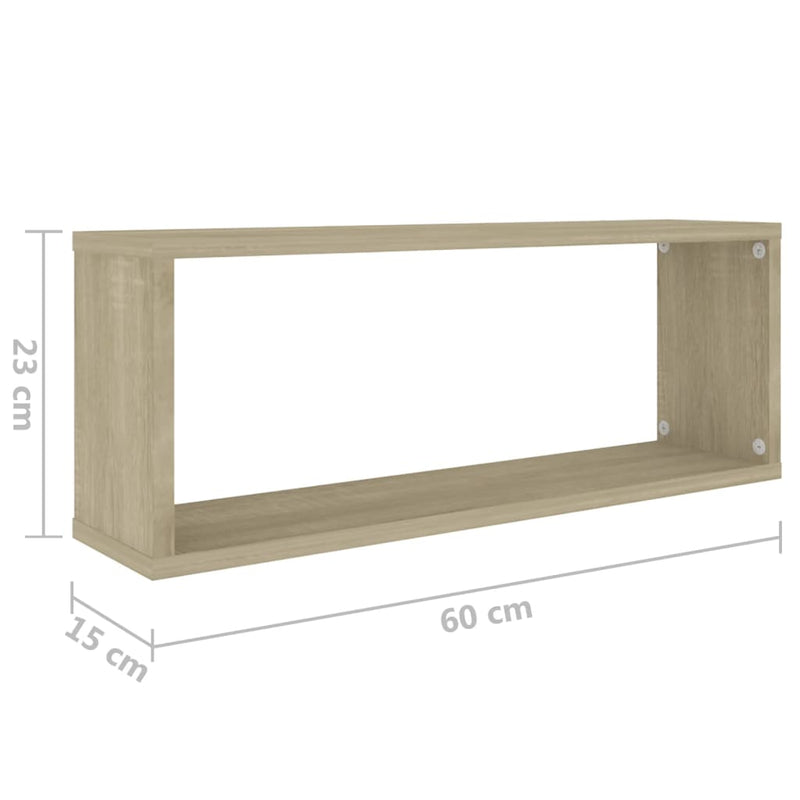 Würfelregale 4 Stk. Sonoma-Eiche 60x15x23 cm Holzwerkstoff