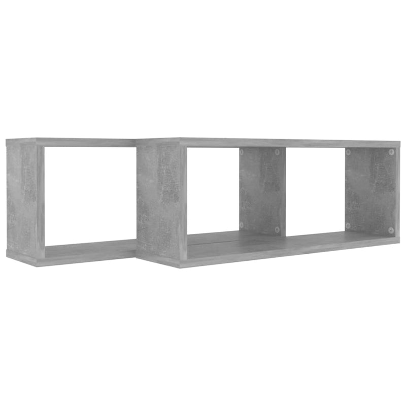 Würfelregale 2 Stk. Betongrau 60x15x23 cm Holzwerkstoff