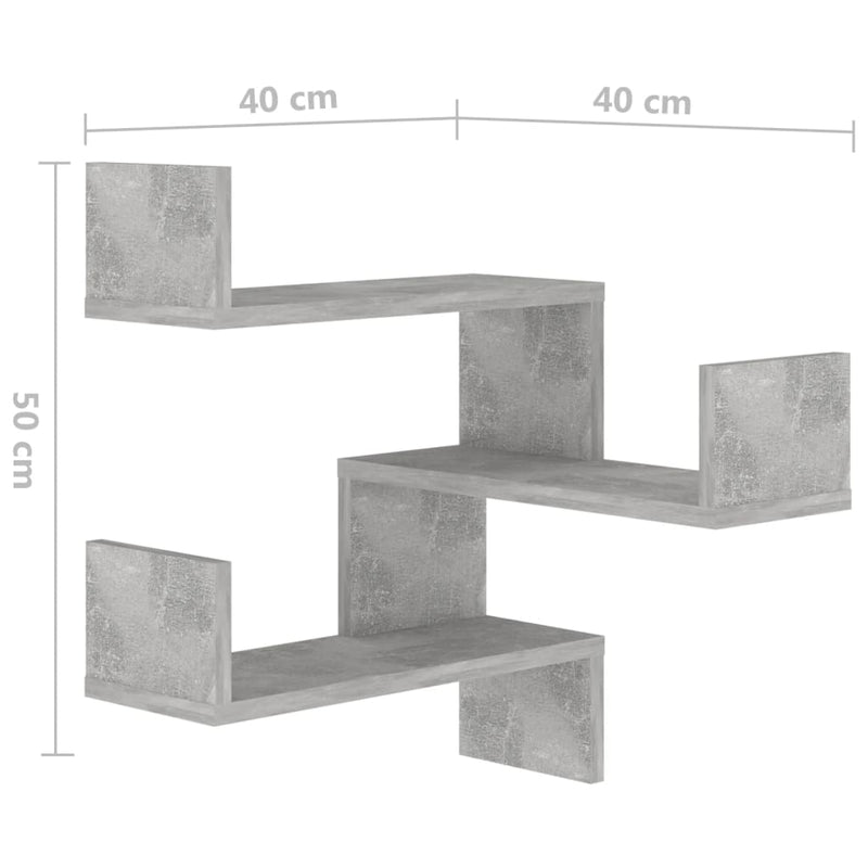 Wand-Eckregal Betongrau 40x40x50 cm Holzwerkstoff