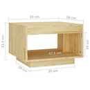 Couchtisch 50X50X33,5 Cm Massivholz Kiefer