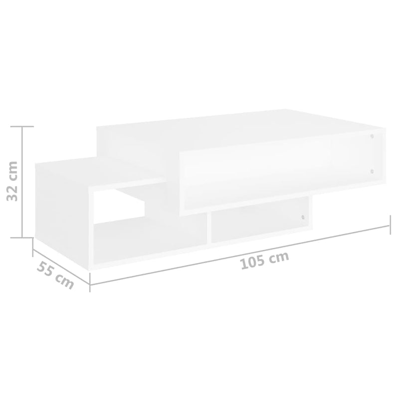 Couchtisch Weiß 105x55x32 cm Holzwerkstoff