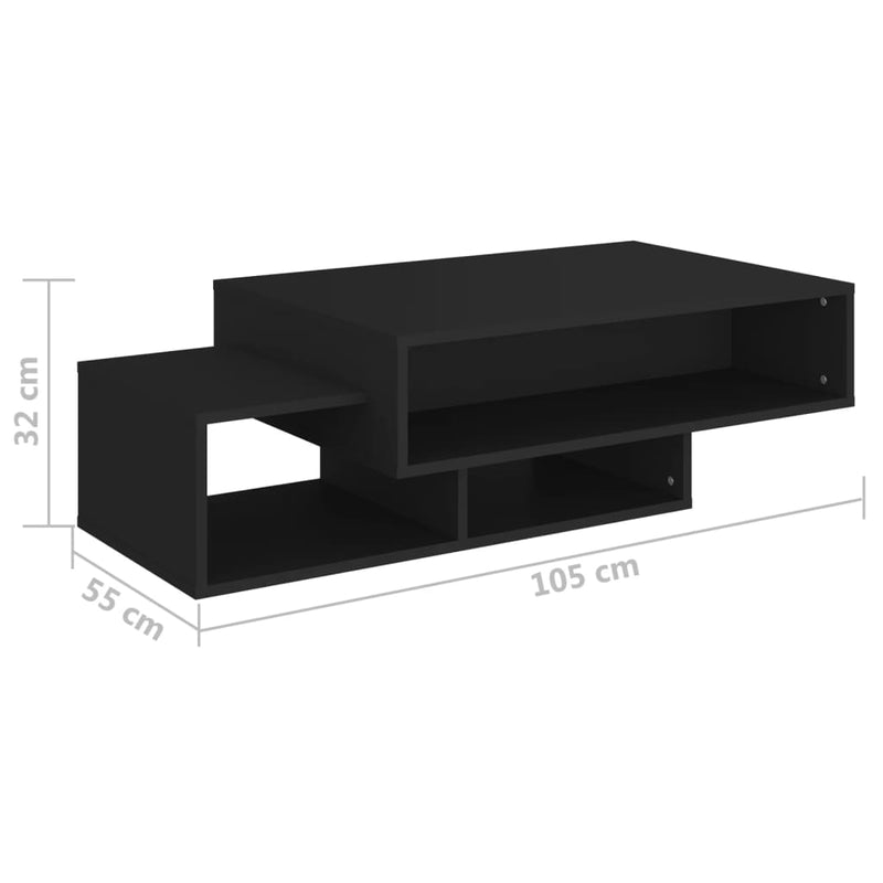 Couchtisch Schwarz 105x55x32 cm Holzwerkstoff