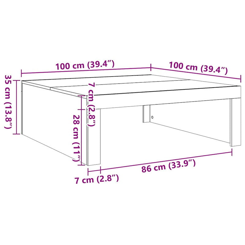 Couchtisch Weiß 100x100x35 cm Holzwerkstoff