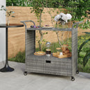 Barwagen Mit Schublade 100X45X97 Cm Poly Rattan