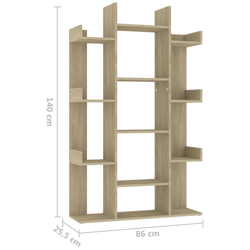 Bücherregal Sonoma-Eiche 86x25,5x140 cm Holzwerkstoff